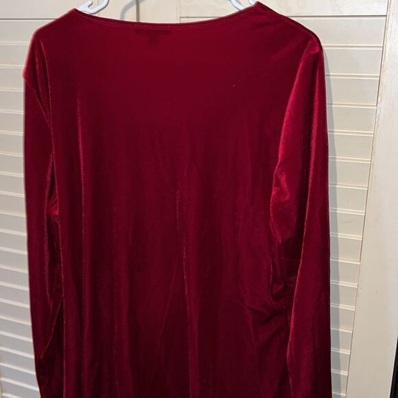 Notations, red and black blouse with attached cardigan size extra large - Picture 4 of 7
